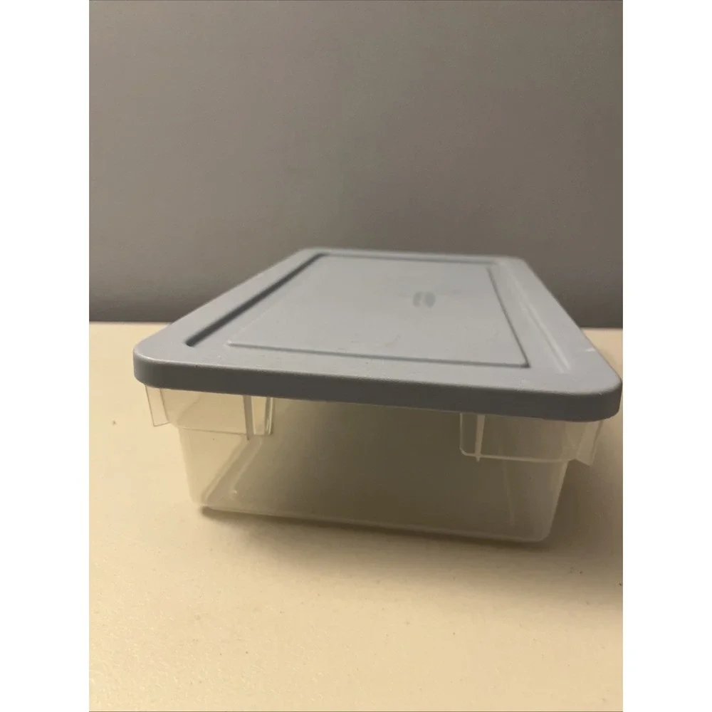 Vintage Rubbermaid 0286 Storage‎ Box Blue Clear Container Plastic Snap Shut Lid
